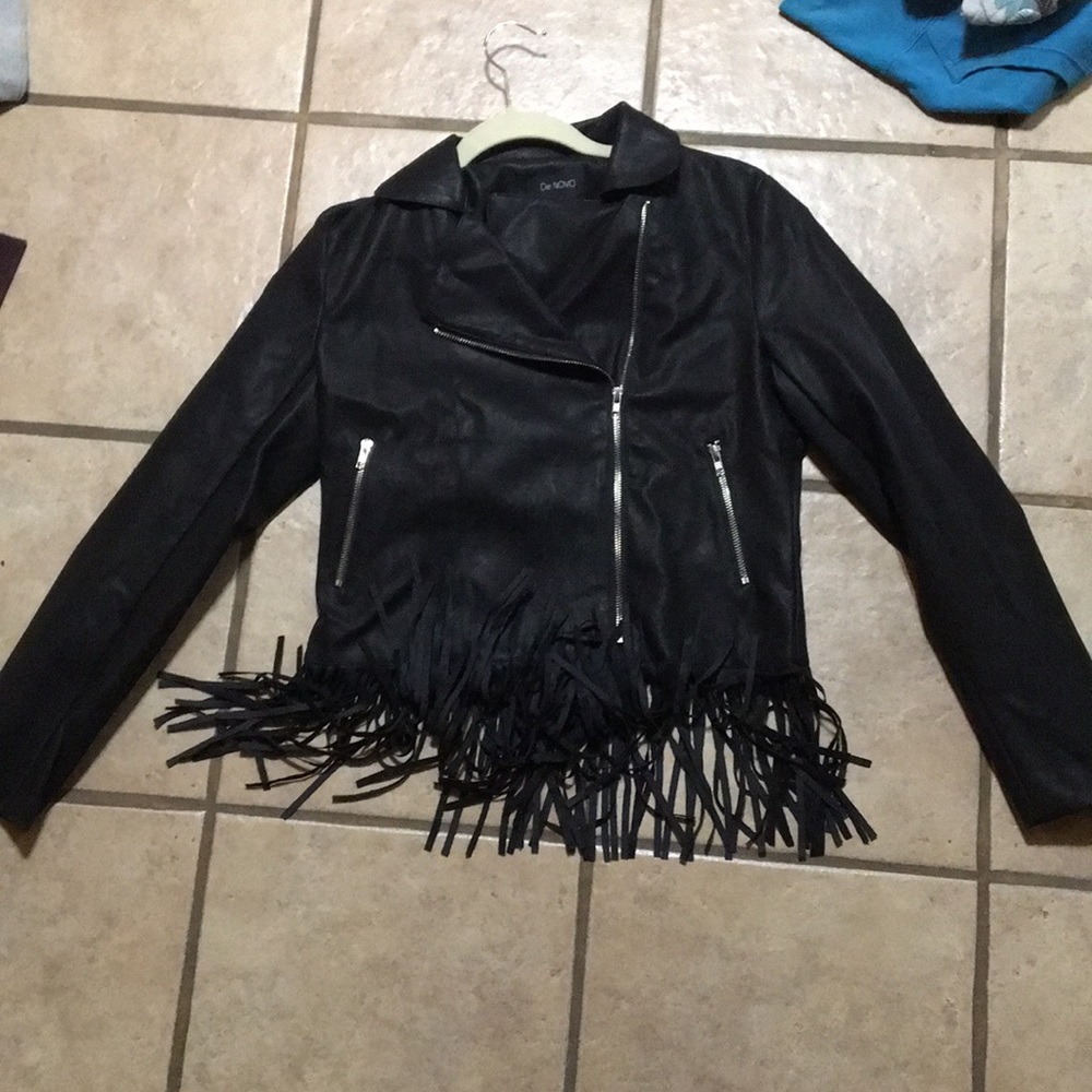 Leather jacket with fringe. Never worn!